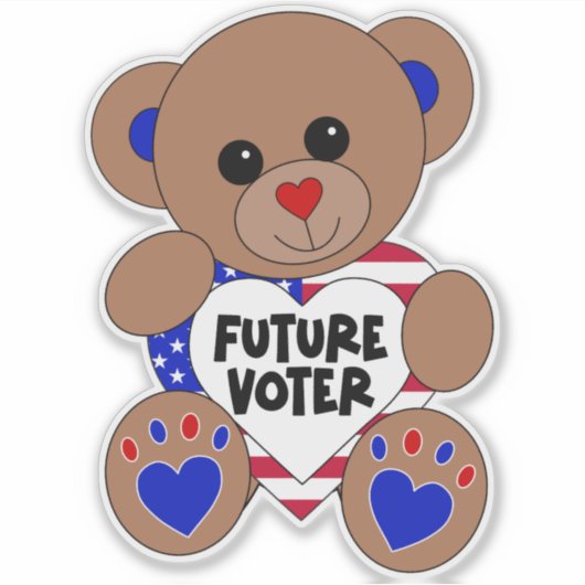 Toekomstige stemmer Teddy Bear Kinder stemming Ame Sticker (Voorkant)