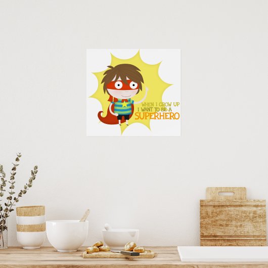 Toekomstige superheld (groot poster) poster (Keuken)