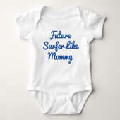 Toekomstige surfer als mammie Baby-buikpak Romper (Voorkant)