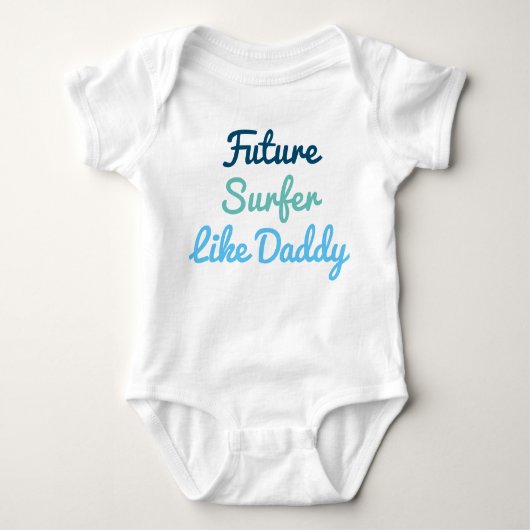 Toekomstige Surfer als papa Baby Bodysuit (Voorkant)