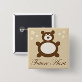 Toekomstige tante Baby shower Pin Vierkante Button 5,1 Cm (Voorkant /achterkant)