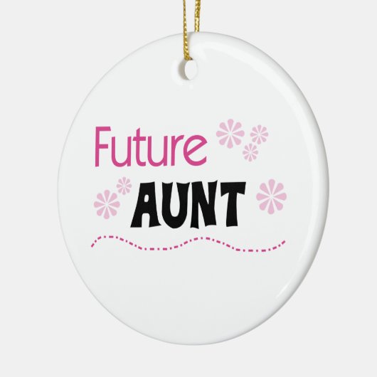 Toekomstige tante Black en roze T-shirts en cadeau Keramisch Ornament (Links)