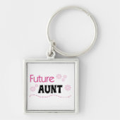 Toekomstige tante Black en roze T-shirts en cadeau Sleutelhanger (Voorkant)