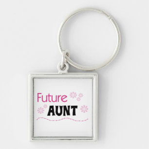 Toekomstige tante Black en roze T-shirts en cadeau Sleutelhanger
