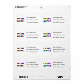 Toekomstige tante primaire kleuren T-shirts en ges Etiket (Full Sheet)