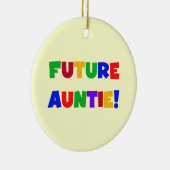 Toekomstige tante primaire kleuren T-shirts en ges Keramisch Ornament (Rechts)