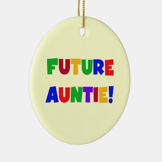 Toekomstige tante primaire kleuren T-shirts en ges Keramisch Ornament (Rechts)