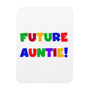 Toekomstige tante primaire kleuren T-shirts en ges Magneet