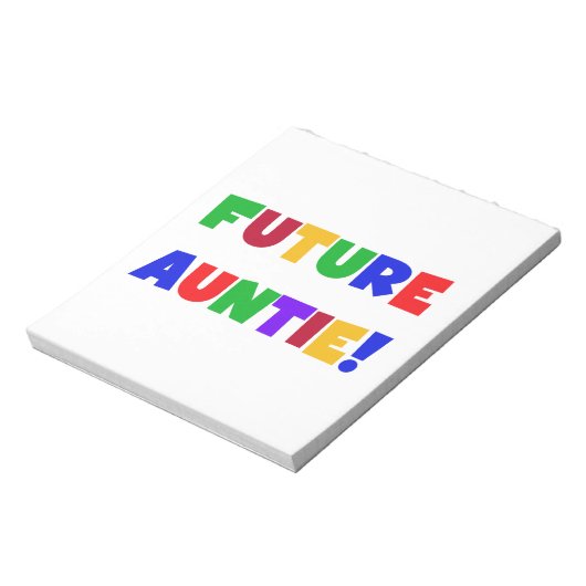 Toekomstige tante primaire kleuren T-shirts en ges Notitieblok (Linkerzijde)