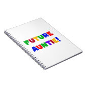 Toekomstige tante primaire kleuren T-shirts en ges Notitieboek (Rechterzijde)