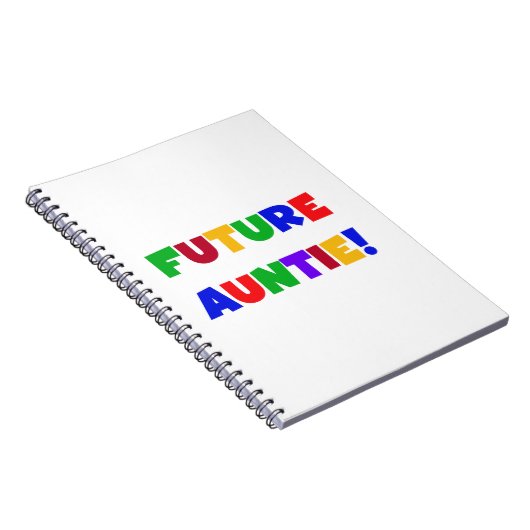 Toekomstige tante primaire kleuren T-shirts en ges Notitieboek (Rechterzijde)