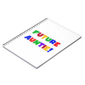 Toekomstige tante primaire kleuren T-shirts en ges Notitieboek (Linkerzijde)