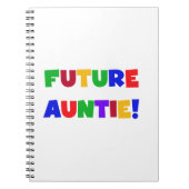 Toekomstige tante primaire kleuren T-shirts en ges Notitieboek (Voorkant)