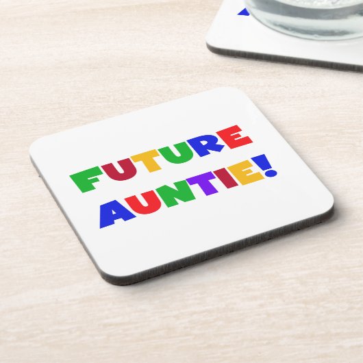 Toekomstige tante primaire kleuren T-shirts en ges Onderzetter (Linkerzijde)