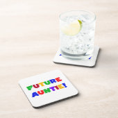 Toekomstige tante primaire kleuren T-shirts en ges Onderzetter (Rechterzijde)