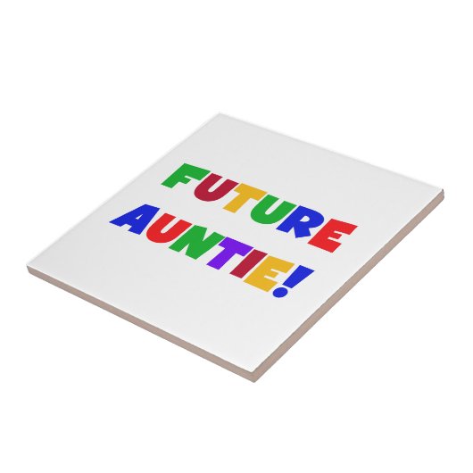 Toekomstige tante primaire kleuren T-shirts en ges Tegeltje (Zijkant)