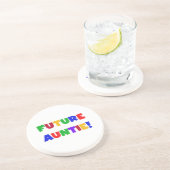 Toekomstige tante primaire kleuren T-shirts en ges Zandsteen Onderzetter (Zijkant)