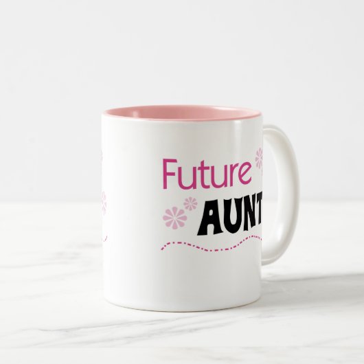 Toekomstige tante Tshirts en cadeaus Tweekleurige Koffiemok (Voorkant rechts)