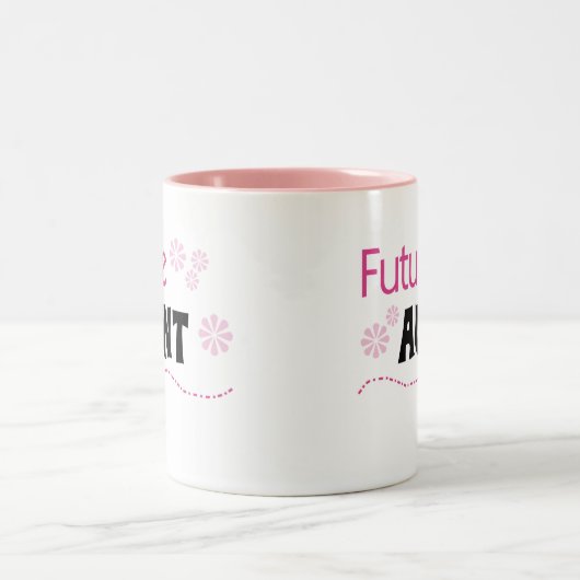 Toekomstige tante Tshirts en cadeaus Tweekleurige Koffiemok (Center)