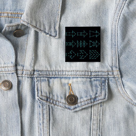 Toekomstige Tech Pijl Circuit Ontwerp Vierkante Button 5,1 Cm