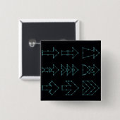 Toekomstige Tech Pijl Circuit Ontwerp Vierkante Button 5,1 Cm (Voorkant /achterkant)
