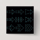 Toekomstige Tech Pijl Circuit Ontwerp Vierkante Button 5,1 Cm (Voorkant)