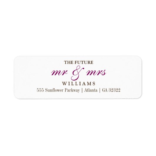 Toekomstige toespraak van de heer en mevrouw Retur Etiket (Voorkant)