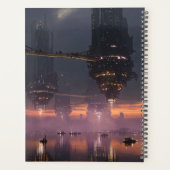 Toekomstige torens zwevend boven de haven planner (Achterkant)