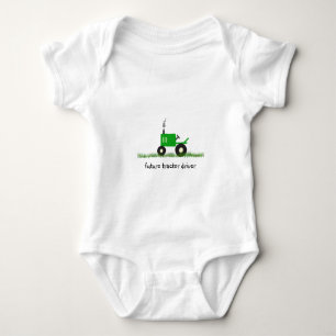 "Toekomstige Tractor Driver" Baby Green Tractor Romper