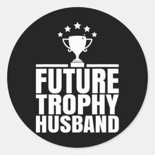 Toekomstige Trofee Verloofde Bruidegom Om Grappig Ronde Sticker