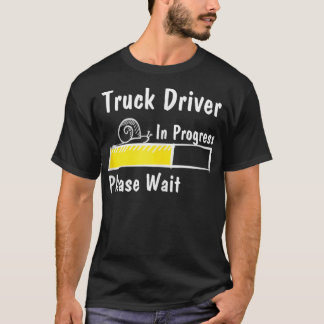Toekomstige truckchauffeur in uitvoering Een ogenb T-shirt