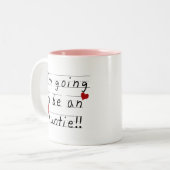 Toekomstige twitteknoppen en cadeautjes Kind afdru Tweekleurige Koffiemok (Voorkant links)