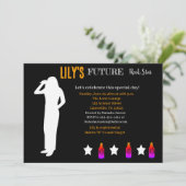 Toekomstige uitnodiging tot Baby shower van Rocker (Staand voorkant)