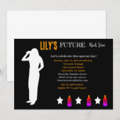 Toekomstige uitnodiging tot Baby shower van Rocker (Voorkant / Achterkant)