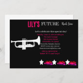 Toekomstige uitnodiging tot Baby shower van Rocker (Voorkant / Achterkant)