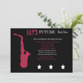 Toekomstige uitnodiging tot Baby shower van Rocker (Staand voorkant)