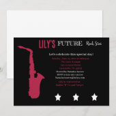 Toekomstige uitnodiging tot Baby shower van Rocker (Voorkant / Achterkant)