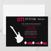 Toekomstige uitnodiging tot Baby shower van Rocker (Voorkant / Achterkant)