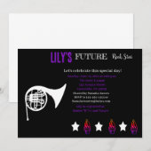 Toekomstige uitnodiging tot Baby shower van Rocker (Voorkant / Achterkant)