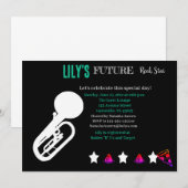 Toekomstige uitnodiging tot Baby shower van Rocker (Voorkant / Achterkant)