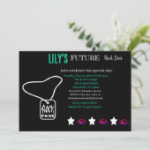 Toekomstige uitnodiging tot Baby shower van Rocker (Staand voorkant)