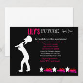 Toekomstige uitnodiging tot Baby shower van Rocker (Voorkant / Achterkant)