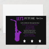 Toekomstige uitnodiging tot Baby shower van Rocker (Voorkant / Achterkant)