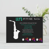 Toekomstige uitnodiging tot Baby shower van Rocker (Staand voorkant)