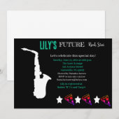 Toekomstige uitnodiging tot Baby shower van Rocker (Voorkant / Achterkant)