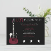 Toekomstige uitnodiging van Rocker Baby shower Red (Staand voorkant)