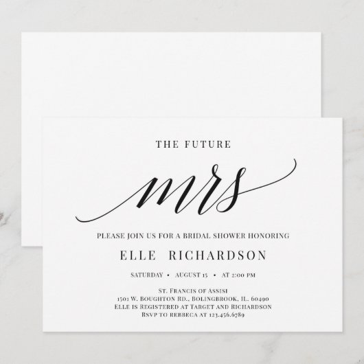 Toekomstige uitnodiging voor de douche (Voorkant / Achterkant)