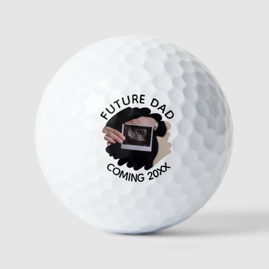 Toekomstige vader komt uit 2023 met persoonlijke f golfballen (Voorkant)