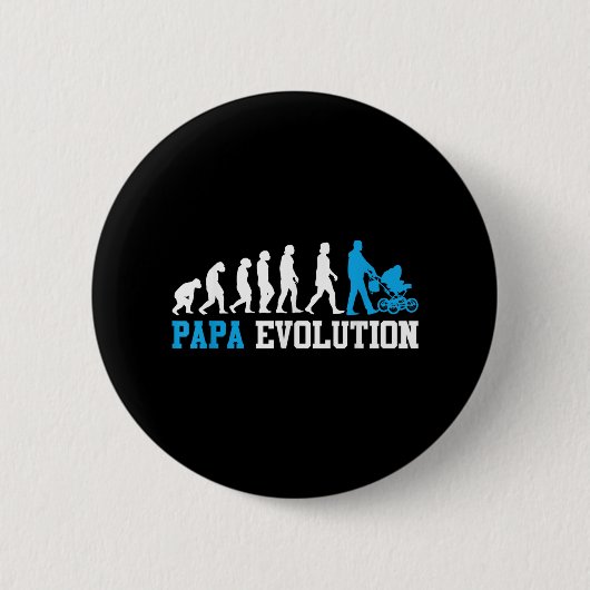 Toekomstige Vader Papa Evolutie Grappig Vaderschap Ronde Button 5,7 Cm (Voorkant)