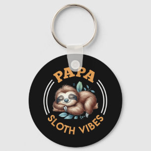 Toekomstige vader Papa Sloth vibreert grappige bin Sleutelhanger